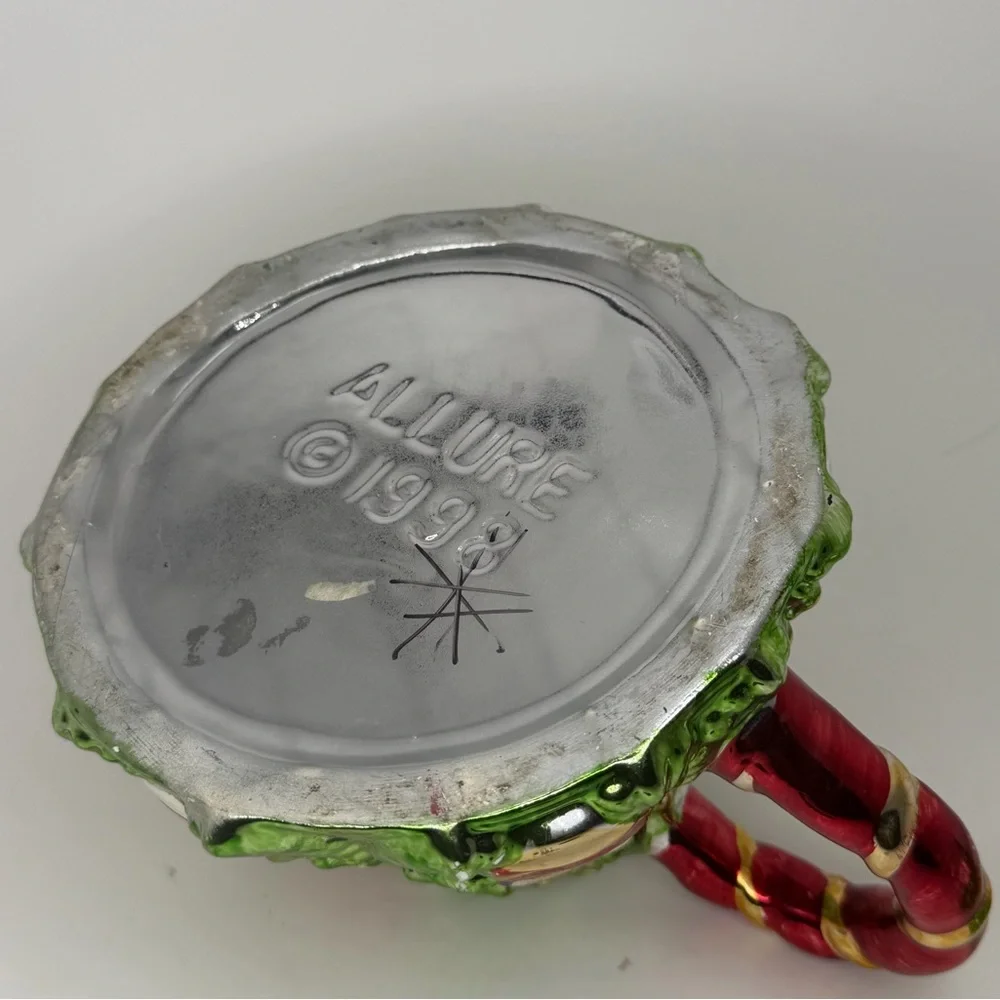 Vintage Allure 1998 Ceramic Metallic Glazed Christmas Tree Teapot